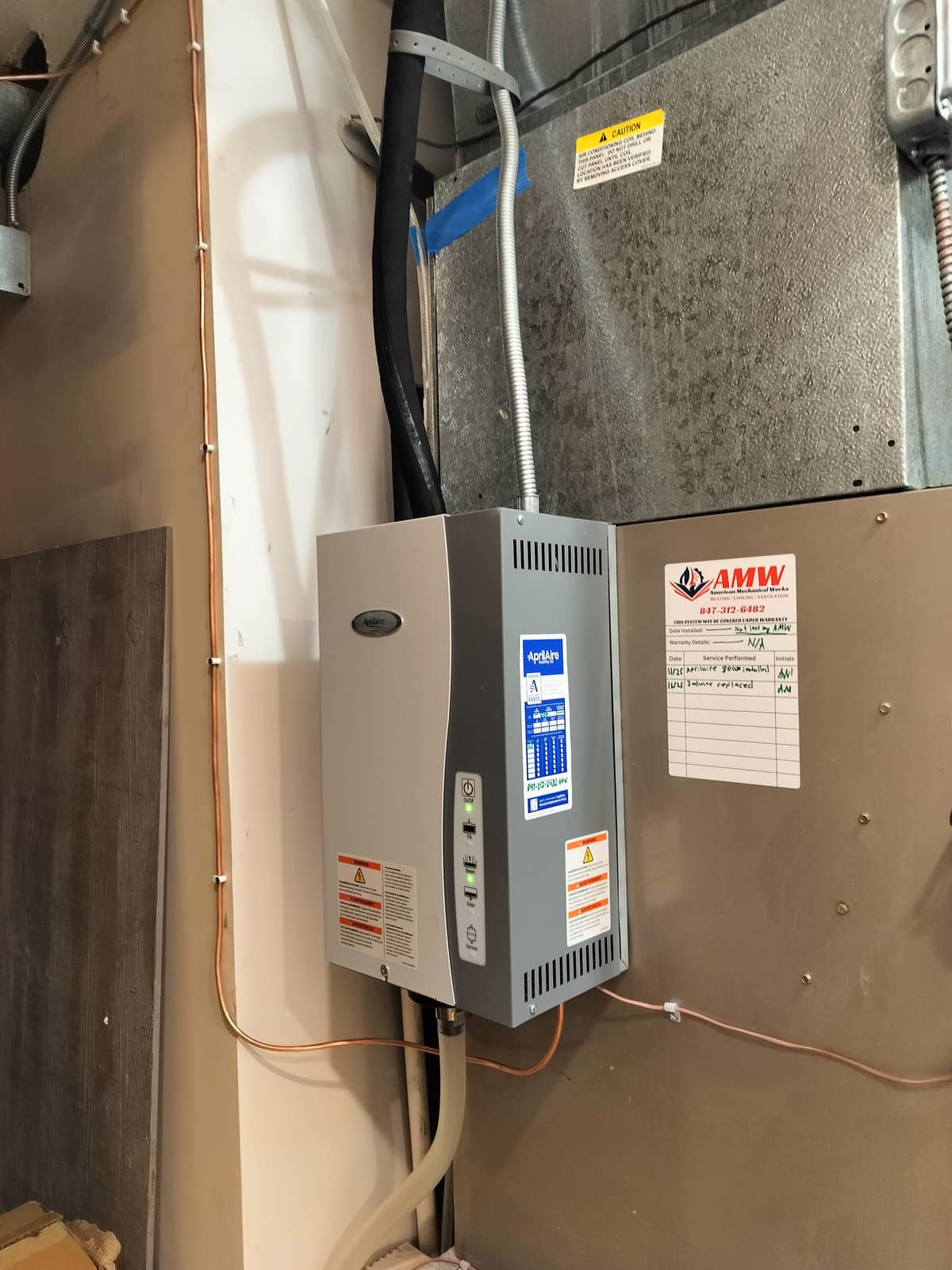 Indoor air quality equipment installed by American Mechanical Works