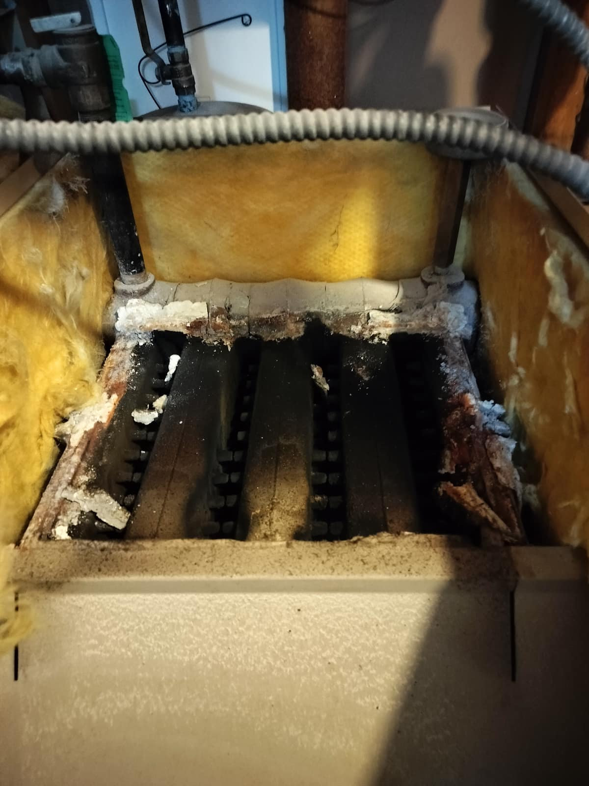 Hydronic boiler and zone-control piping installed by American Mechanical Works