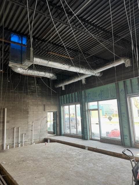 Custom sheet-metal ductwork fabricated and installed by American Mechanical Works