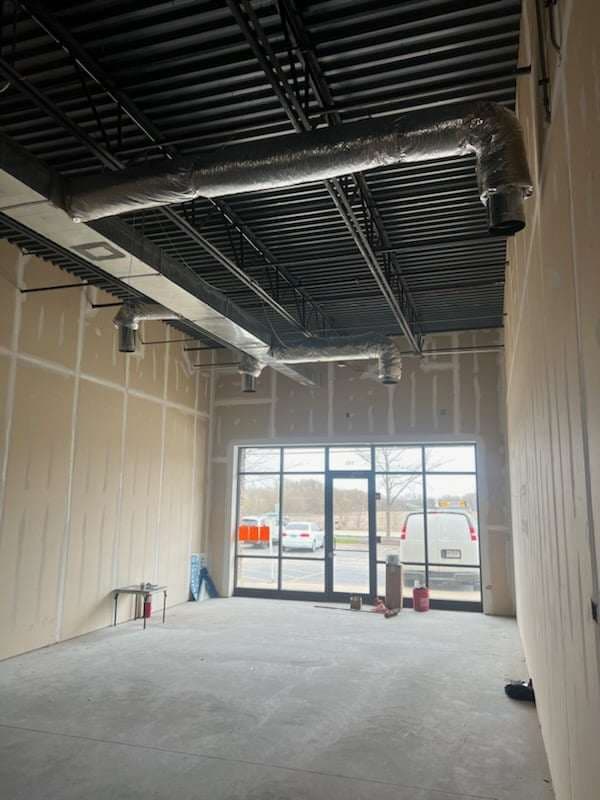 Custom sheet-metal ductwork fabricated and installed by American Mechanical Works