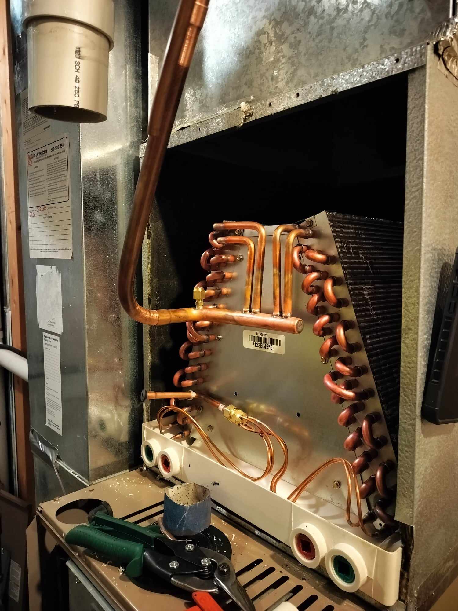 High-efficiency furnace and coil installation by American Mechanical Works in Glenview, IL