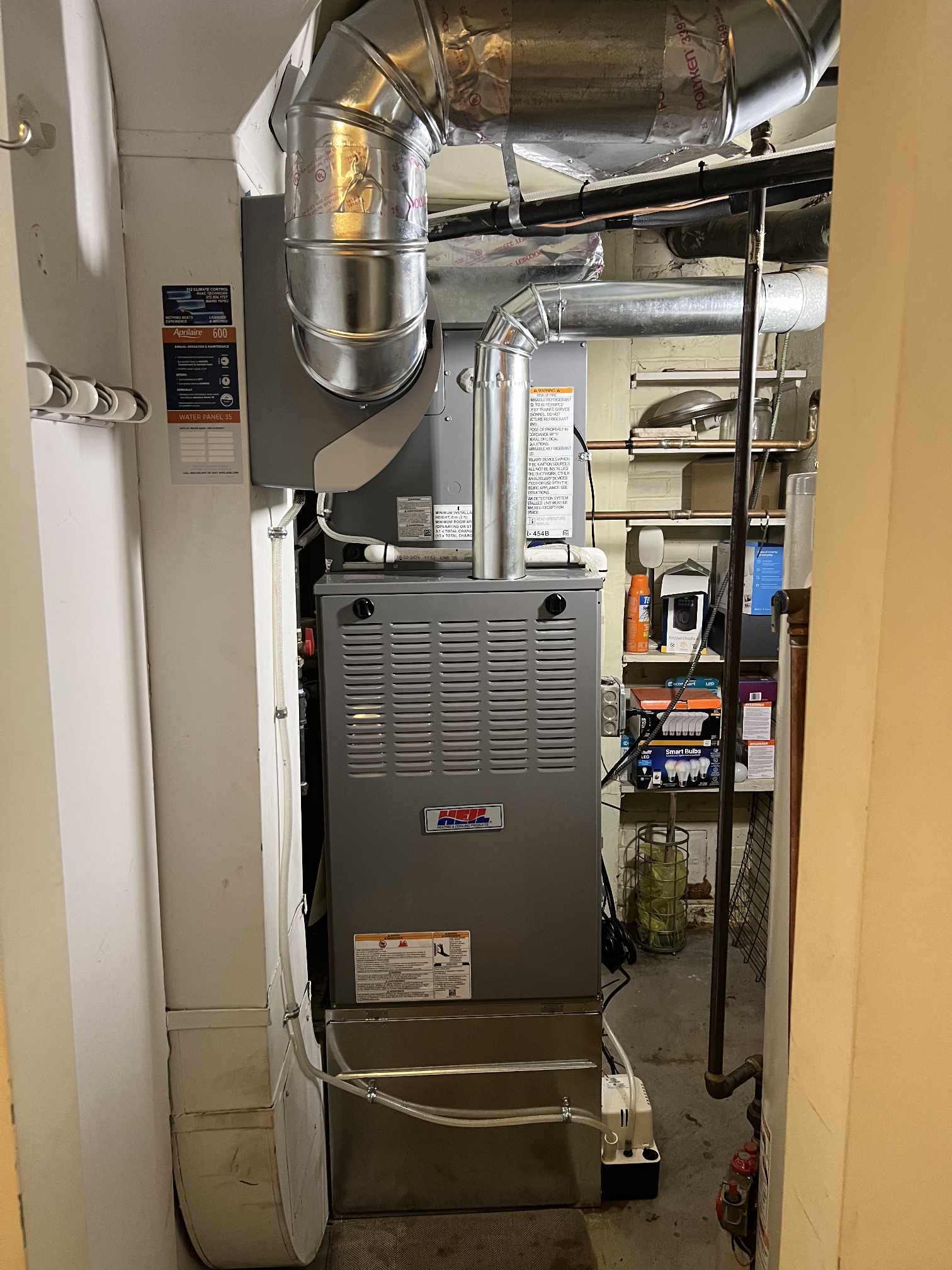 High-efficiency furnace and coil installation by American Mechanical Works in Glenview, IL