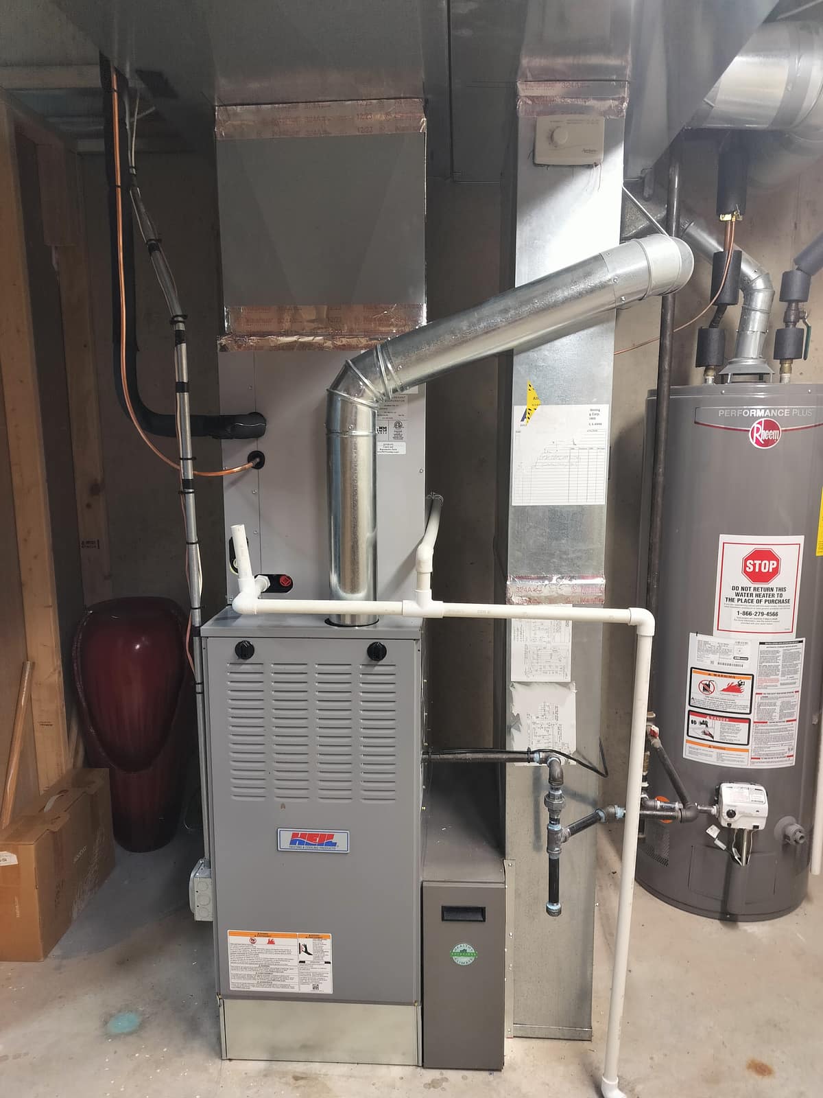 High-efficiency furnace and coil installation by American Mechanical Works in Glenview, IL