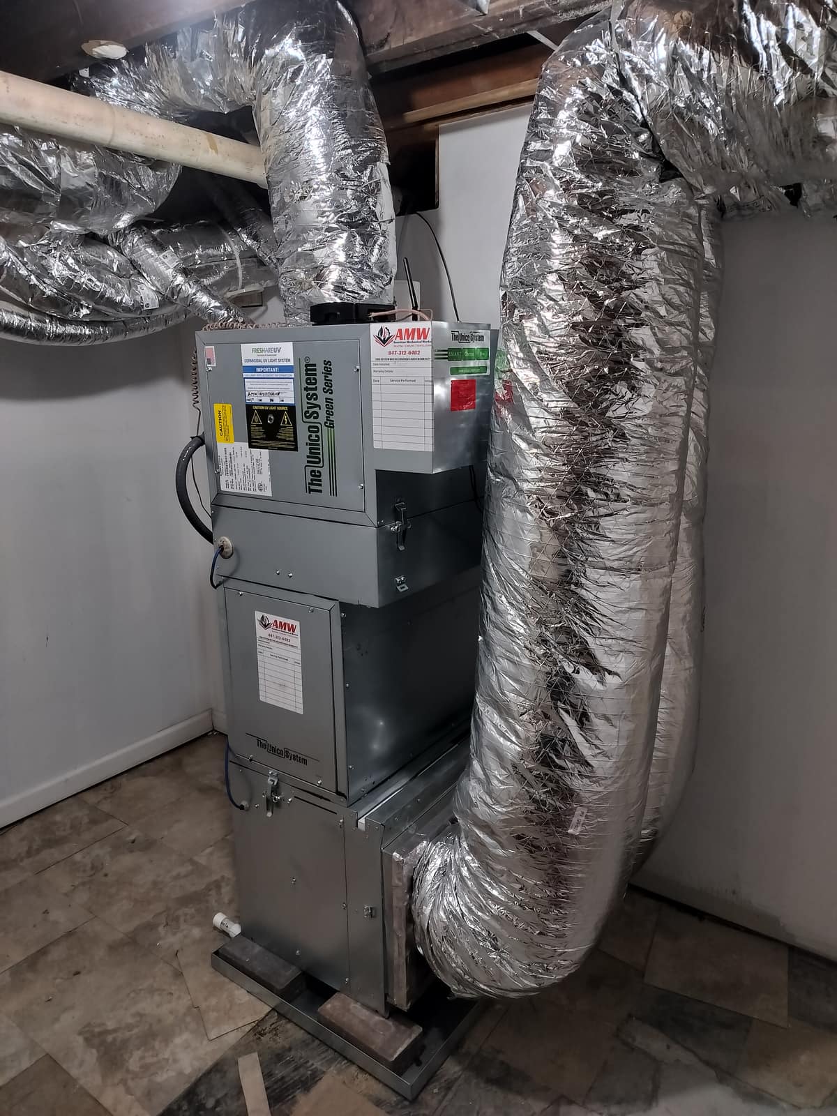 High-velocity SpacePak Unico system installed by American Mechanical Works